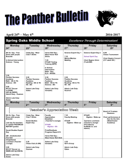 April 24th &ndash; May 6th 2016-2017 Spring Oaks Middle School