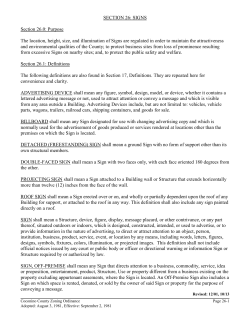 SECTION 26: SIGNS Section 26.0