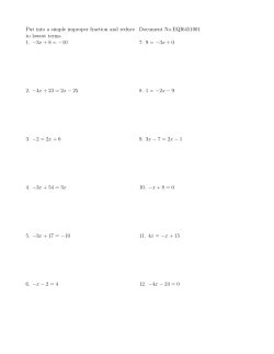 Put into a simple improper fraction and reduce to lowest terms. 1.