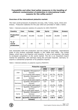 Traceability and other Food Safety Measures in the Handling of
