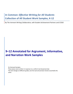 9&ndash;12 Annotated for Argrument, Informative, and Narration Work