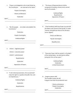 1. &ldquo;Powers not delegated to the United States by the Constitution