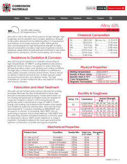 Alloy 625 - Corrosion Materials