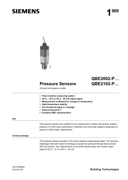 1909 Pressure Sensors QBE2002-P&hellip; QBE2102-P&hellip;