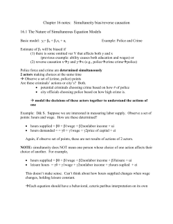 Chapter 16 notes: Simultaneity bias/reverse causation 16.1 The