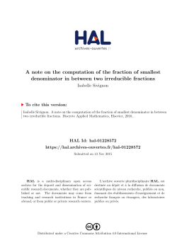 A note on the computation of the fraction of smallest