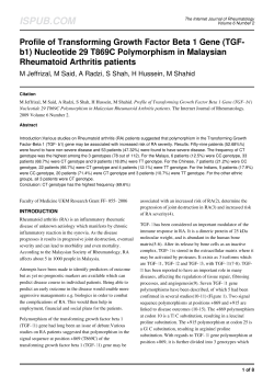 Profile of Transforming Growth Factor Beta 1 Gene (TGF