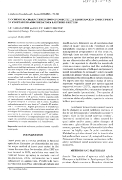 biochemical characterization of insecticide resistance in insect pests