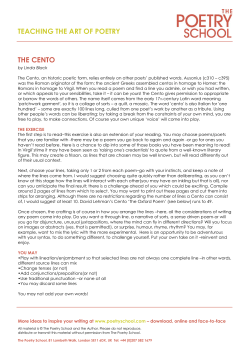 The Cento - The Poetry School