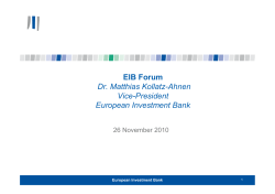 EIB Forum Dr. Matthias Kollatz-Ahnen Vice