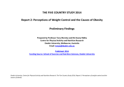 THE FIVE COUNTRY STUDY 2014 Report 2: Perceptions