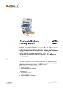 Electronic Heat and Cooling Meters WFR... WFN