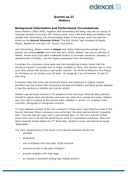 Quartet op.22 Webern Background Information and