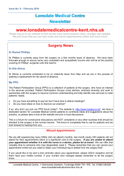 February 2016 Newsletter