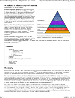 Maslow`s hierarchy of needs