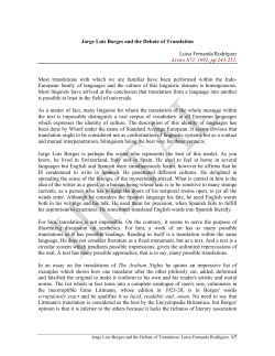 Jorge Luis Borges and the Dabate of Translation