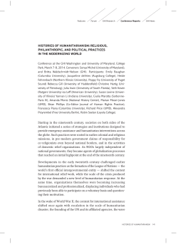 histories of humanitarianism: religious
