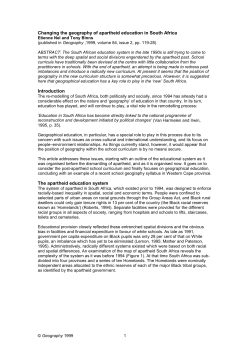 Changing the geography of apartheid education in South Africa