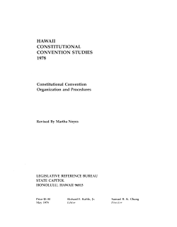 Constitutional Convention Organization and Procedures