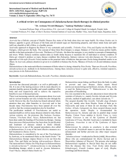 70 A critical review on Consequence of Jaloukavacharan (leech