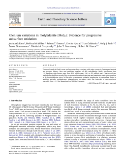 Rhenium variations in molybdenite (MoS2) Evidence for progressive