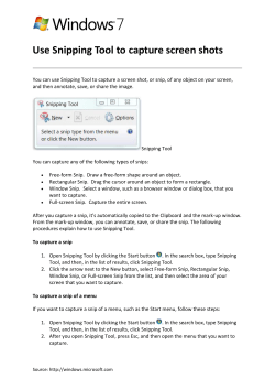 Use Snipping Tool to capture screen shots