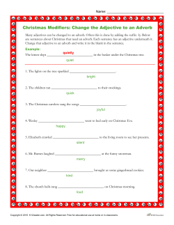 Christmas Modifiers: Change the Adjective to an Adverb