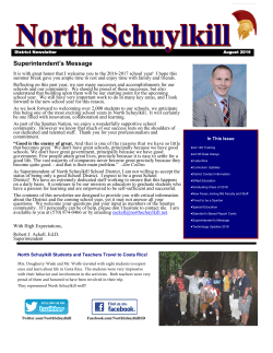 Superintendent`s Message - North Schuylkill School District