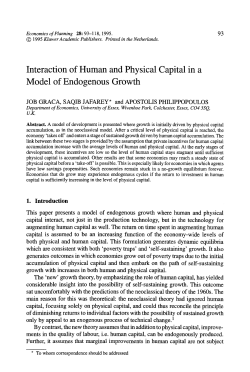 Interaction of human and physical capital in a model of endogenous