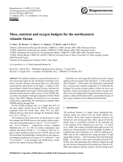 Mass, nutrient and oxygen budgets for the northeastern Atlantic Ocean