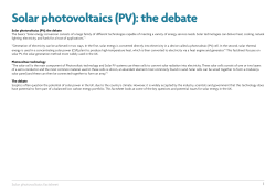 Solar photovoltaics (PV): the debate