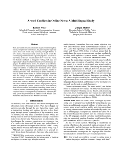 Armed Conflicts in Online News: A Multilingual Study