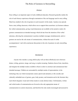 The Role of Gestures in Storytelling
