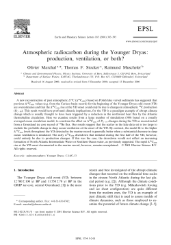 Atmospheric radiocarbon during the Younger Dryas