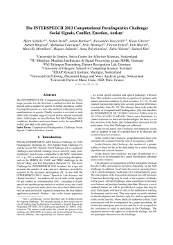 The INTERSPEECH 2013 Computational Paralinguistics Challenge