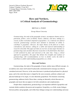 Here and Nowhere, A Critical Analysis of Geomusicology
