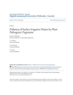 Pollution of Surface Irrigation Waters by Plant Pathogenic Organisms