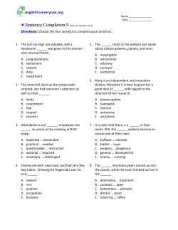 Sentence Completion 9 - EnglishForEveryone.org