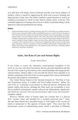 Islam, the Rule of Law and Human Rights