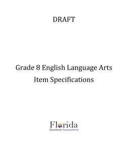 Grade 8 ELA Test Item Specifications