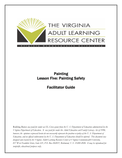 Painting Lesson Five: Painting Safety Facilitator Guide