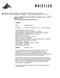 Minutes - Resort Municipality of Whistler