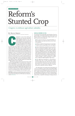 Congress re-embraces agriculture subsidies.