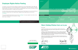 HMS Quarterly - Winter 2011 - Health Management Solutions