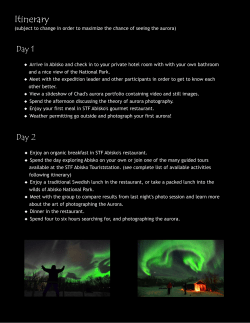 Itinerary - Lights Over Lapland