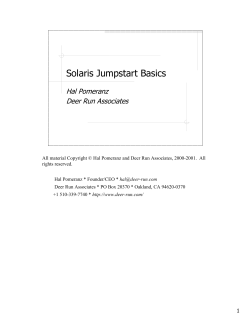 Solaris Jumpstart Basics