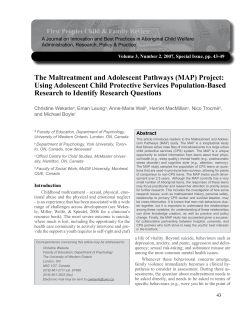 The Maltreatment and Adolescent Pathways (MAP) Project: Using