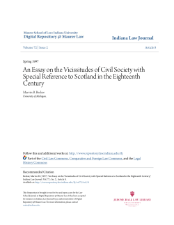 An Essay on the Vicissitudes of Civil Society with Special Reference
