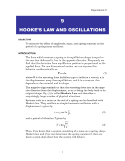 Hooke`s Law and Oscillations