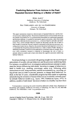 Predicting Behavior From Actions in the Past: Repeated Decision
